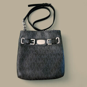 Michael Kors Black Monogram Crossbody Bag/Purse